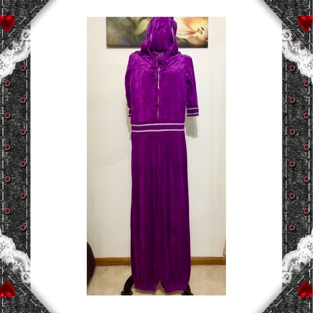 Victoria's Secret Purple Velvet Hoodie Jumpsuit